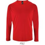 Herren-Sport-T-Shirt SPORTS mit langen Ärmeln – Rot XXL