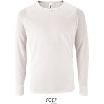 Herren-Sport-T-Shirt SPORTS mit langen Ärmeln – Weiß XL