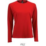 Damen-Sport-T-Shirt SPORTS mit langen Ärmeln - Rot L
