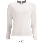Damen-Sport-T-Shirt SPORTS mit langen Ärmeln - Weiß XXL