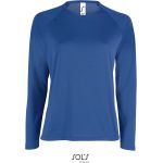 Damen-Sport-T-Shirt SPORTS mit langen Ärmeln – Königsblau XL