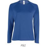Damen-Sport-T-Shirt SPORTS mit langen Ärmeln – Königsblau XS