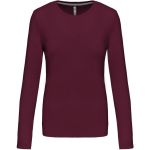 Damen-T-Shirt – Kariban K383 mit langen Ärmeln – Burgunderrot 3XL