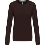 Damen-T-Shirt – Kariban K383 mit langen Ärmeln – Schokolade XL