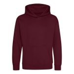 JustHoods Kinder-Sweatshirt – Burgunderrot 9/11 Jahre