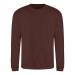 Unisex mikina bez kapuce JustHoods - Chocolate fudge brownie S