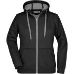 Doubleface Damen Kapuzenpullover - Schwarz/Carbon S