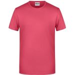 Pánské tričko z bio bavlny James+Nicholson 8008 - Raspberry 3XL