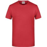 Pánské tričko z bio bavlny James+Nicholson 8008 - Carmine red melange L