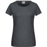 Damen-T-Shirt aus Bio-Baumwolle James+Nicholson 8007 – Schwarz meliert XS