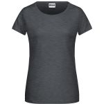 James+Nicholson 8007 Damen-T-Shirt aus Bio-Baumwolle – Schwarz meliert XL