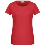 Damen-T-Shirt aus Bio-Baumwolle James+Nicholson 8007 – Karminrot meliert S