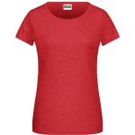 James+Nicholson 8007 Damen-T-Shirt aus Bio-Baumwolle – Karminrot meliert XL
