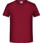 James+Nicholson T-Shirt aus Bio-Baumwolle für Jungen 8008B – Burgunderrot XXL