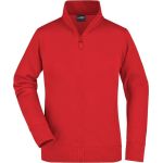 Dámská mikina na zip James+Nicholson JN52 - Červená L